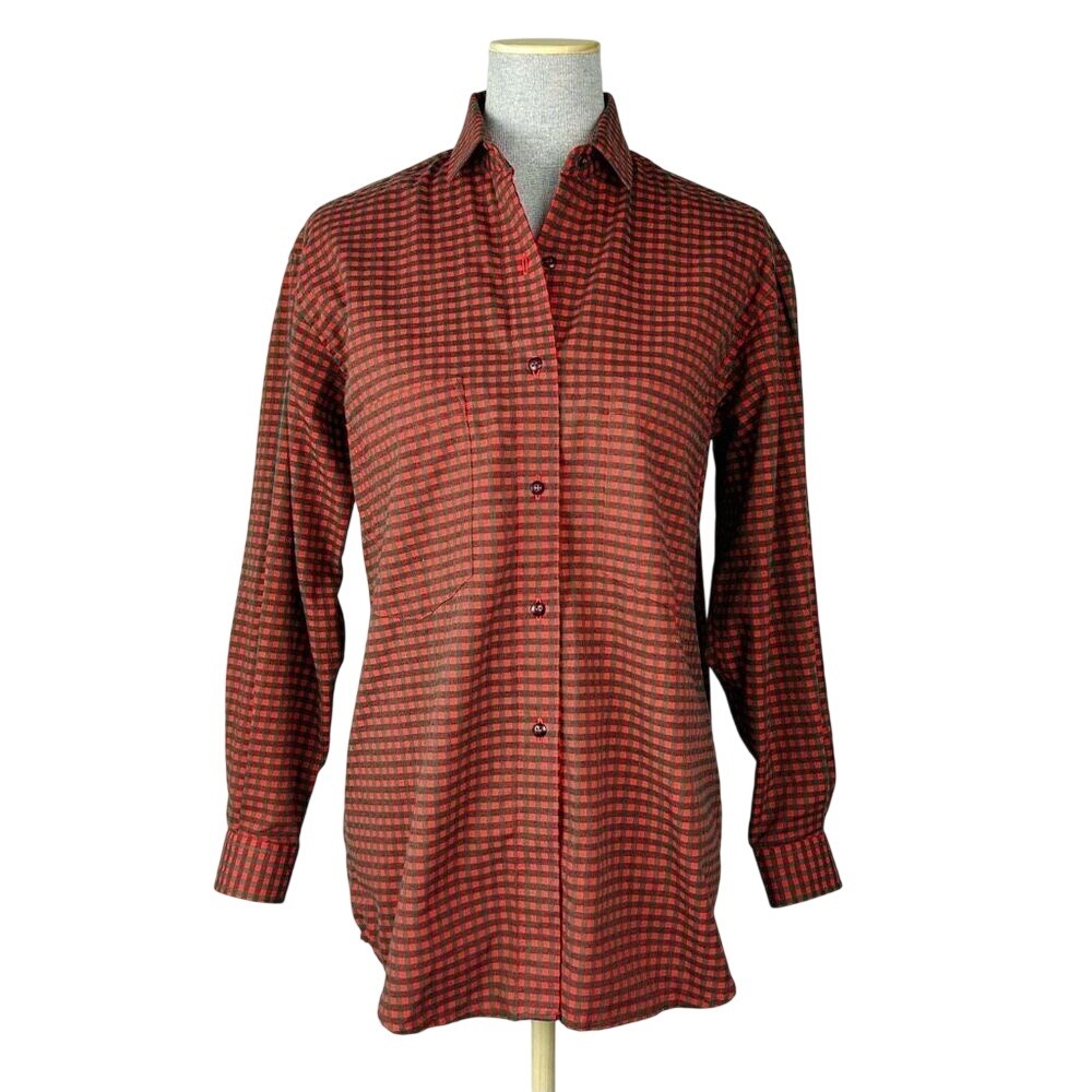 Vintage Patagonia Christmas Plaid Buffalo Check Long Sleeve Button Down Women's
